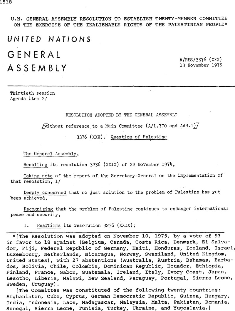 Report Of Secretary General 1975 Telegraph