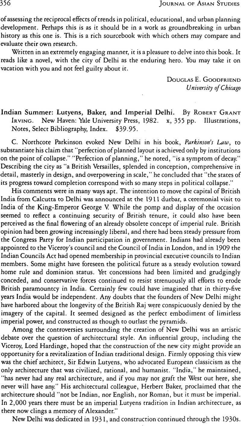 Indian Summer Lutyens Baker And Imperial Delhi By Robert Grant