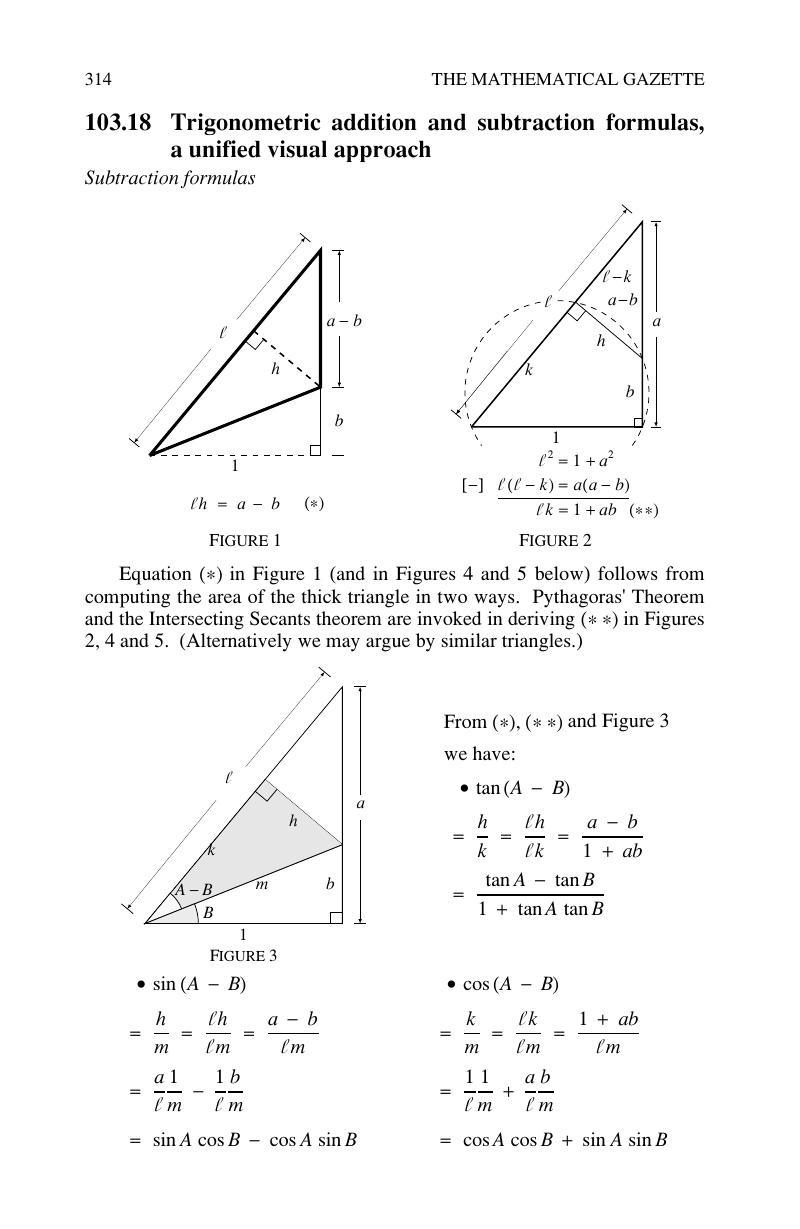 Formules D Addition Et De Duplication Trigo