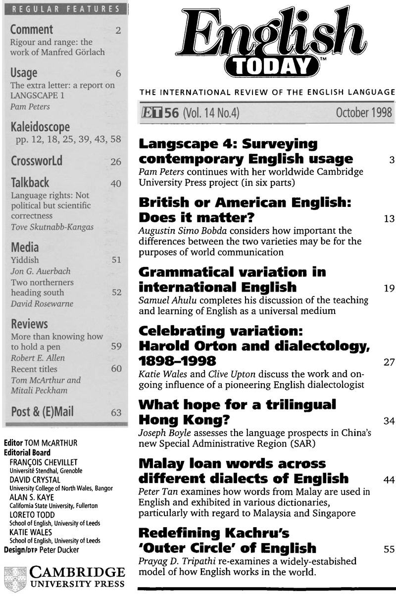 Contents English Today Cambridge Core