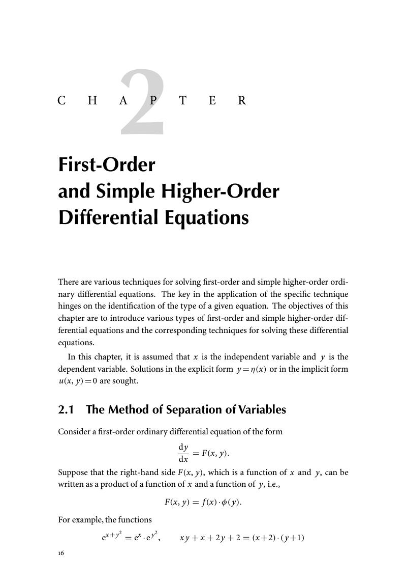 First Order And Simple Higher Order Differential Equations Chapter 2