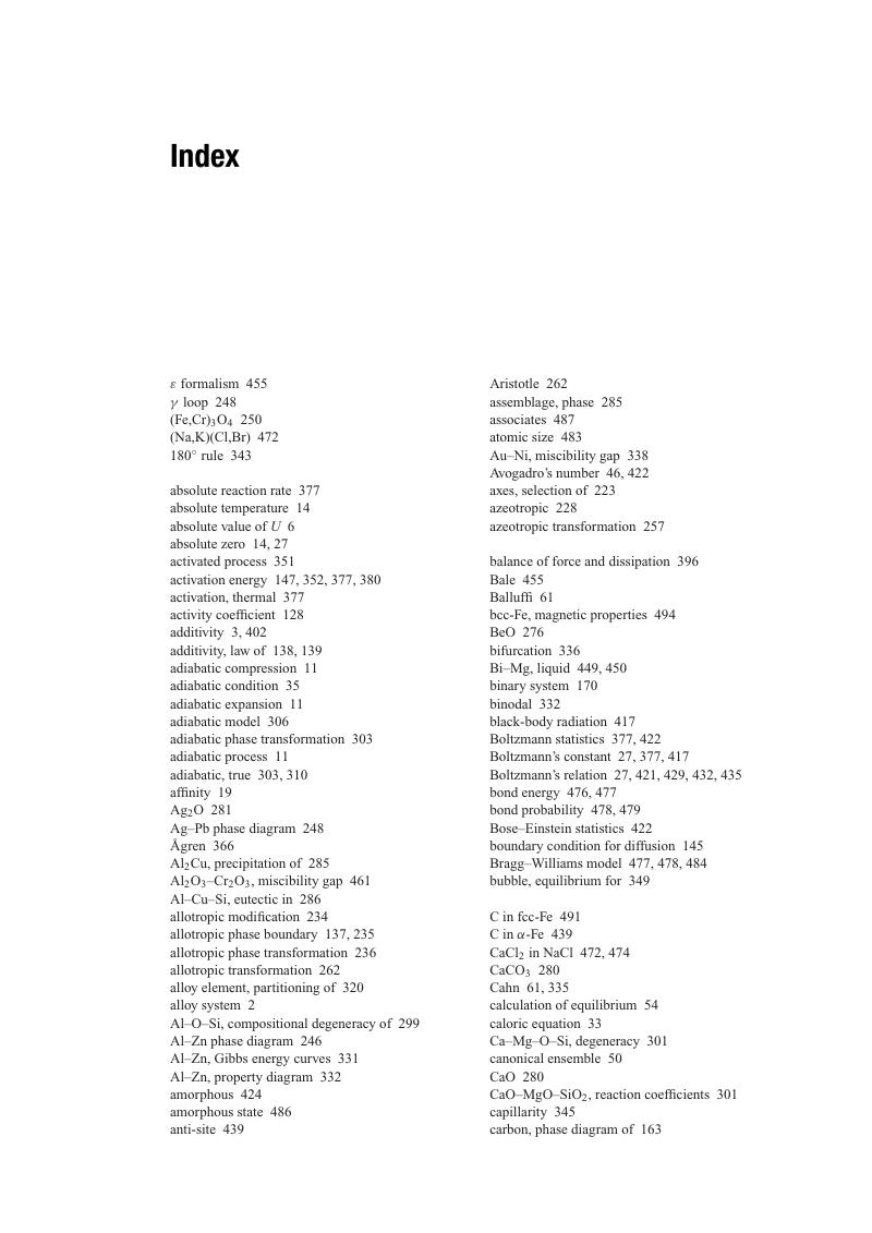 Index Phase Equilibria Phase Diagrams And Phase Transformations