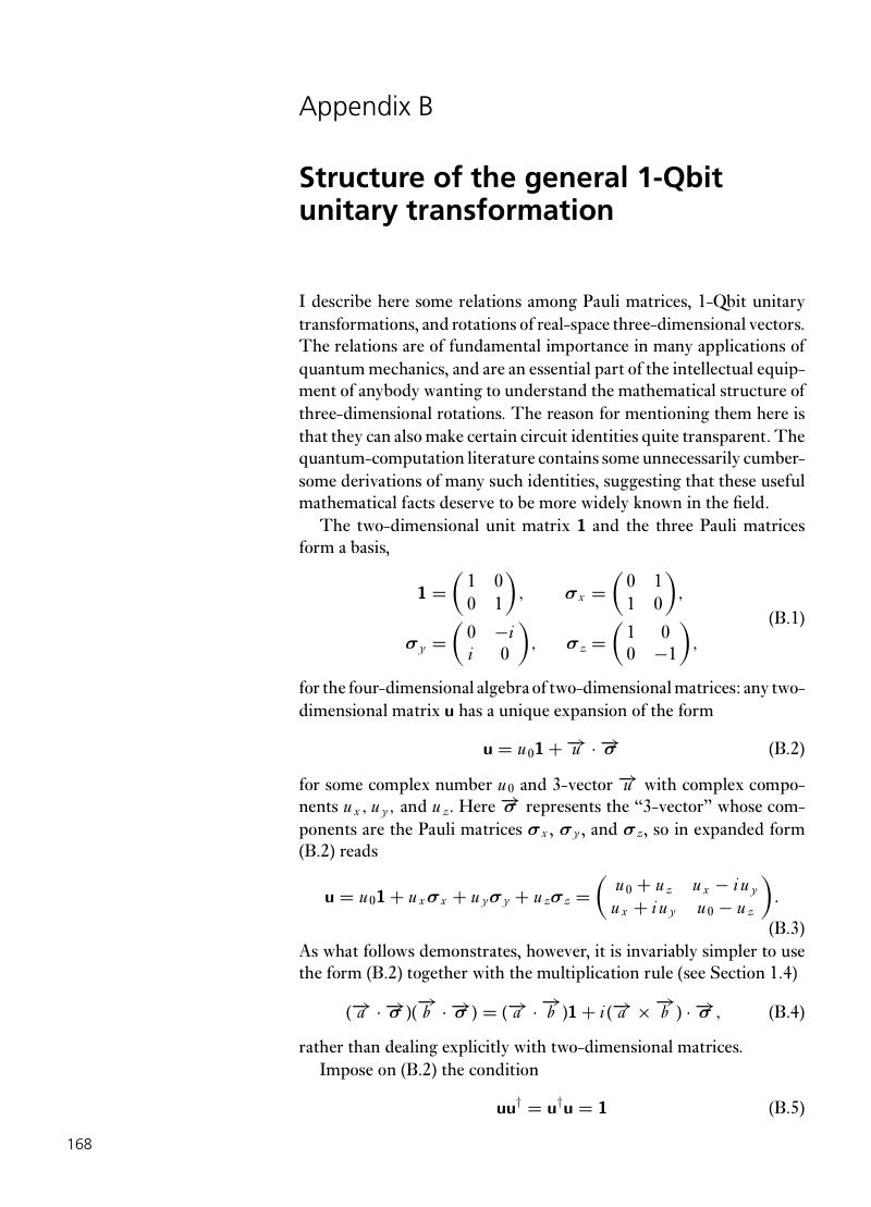 Structure Of The General Qbit Unitary Transformation B Quantum