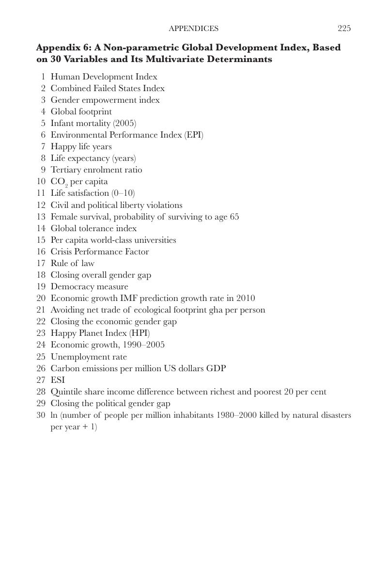 A Non Parametric Global Development Index Based On 30 Variables And