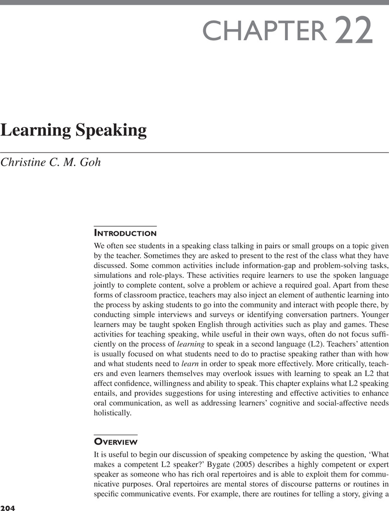 Chapter 22 Learning Speaking The Cambridge Guide To Learning English