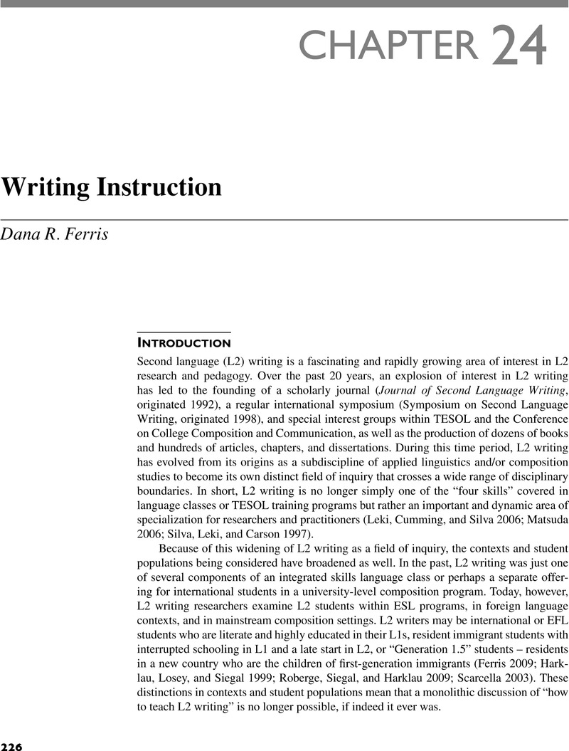 Chapter Writing Instruction The Cambridge Guide To Pedagogy And