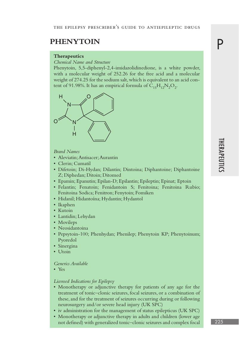 Phenytoin The Epilepsy Prescriber S Guide To Antiepileptic Drugs