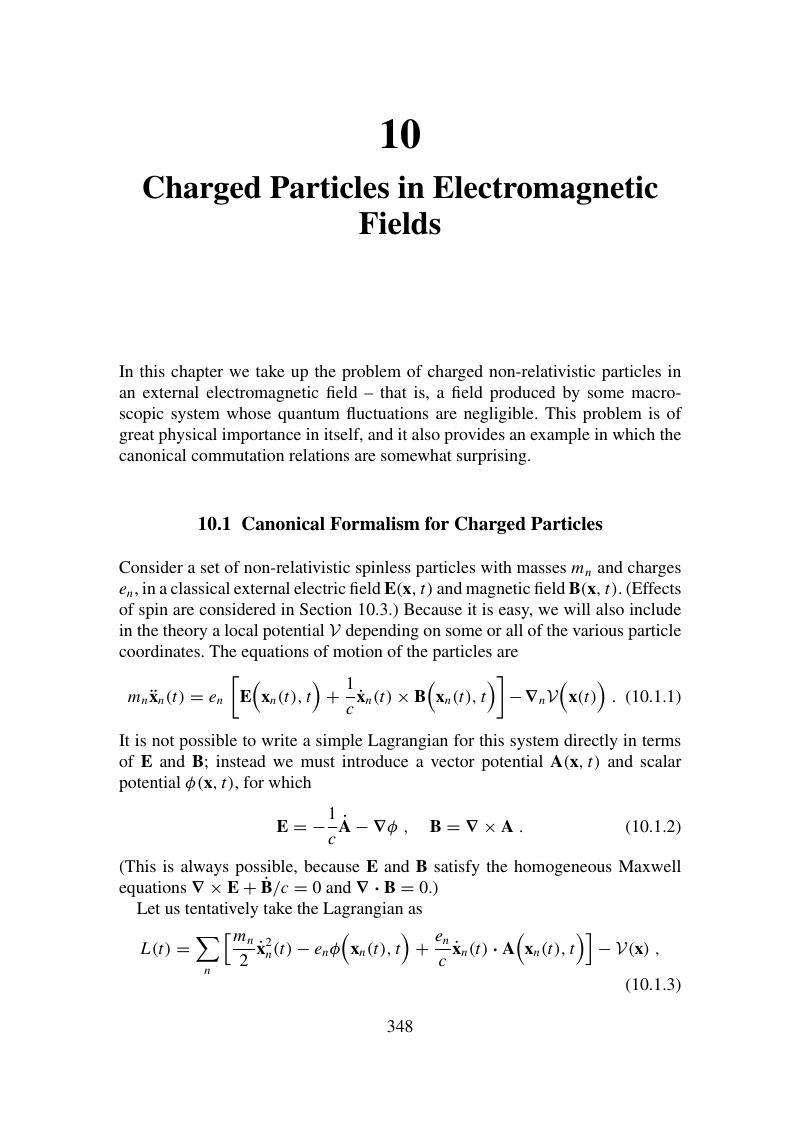 Charged Particles In Electromagnetic Fields Chapter Lectures On