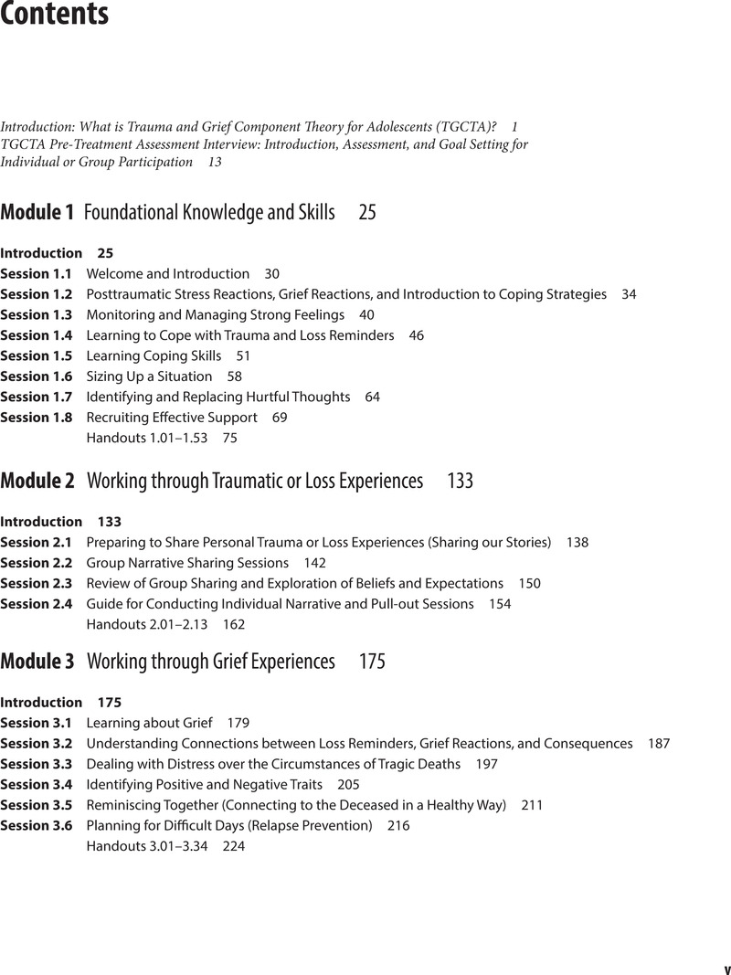 Contents Trauma And Grief Component Therapy For Adolescents