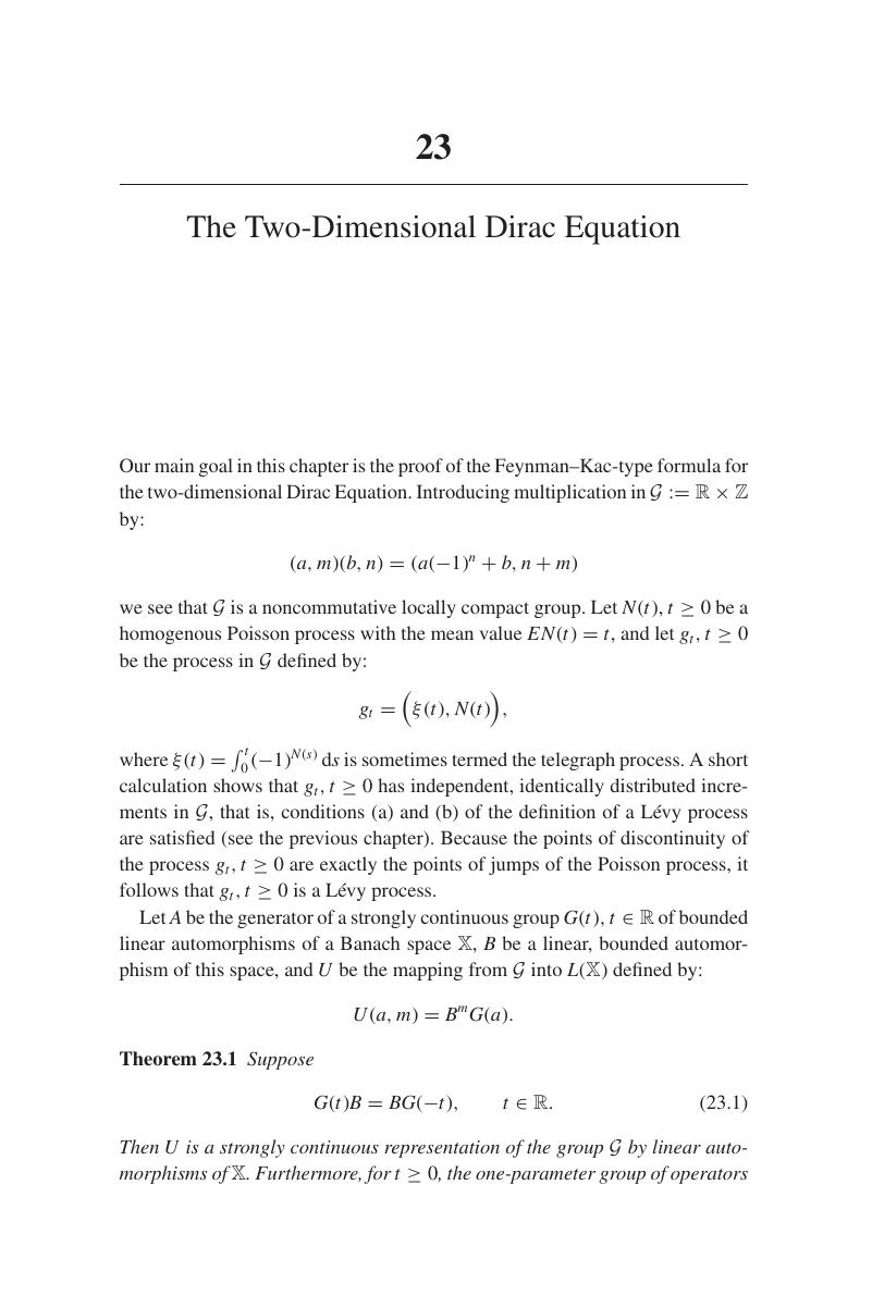 The Two Dimensional Dirac Equation Chapter 23 Convergence Of One