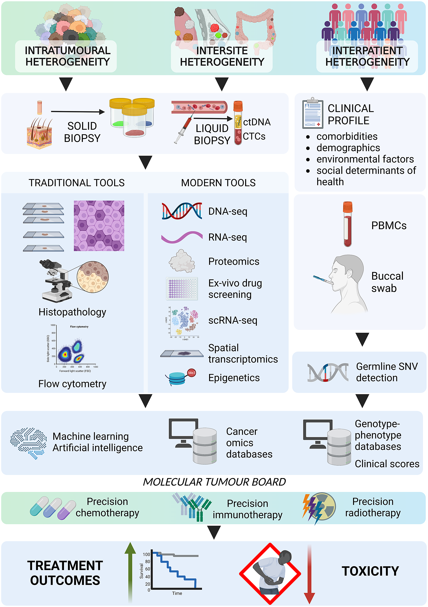 graphical abstract for Heterogeneity in precision oncology - open in full screen