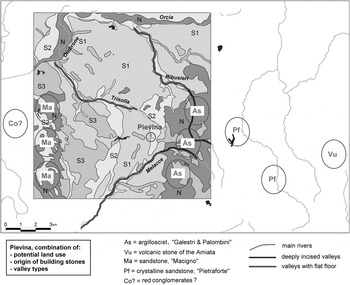 Map with context locations indicated. Map: Sovrintendenza