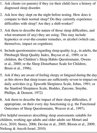 Neuropsychological Effects of Sleep Loss: Implication for
