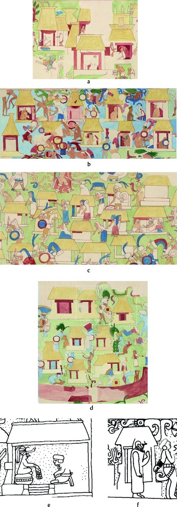 Tracing Of A Wall Painting From The East Wall, North End Panel, Upper  Temple Of The Jaguars, Chichen Itza, Mexico Red Ink Tracing And Watercolour  Jigsaw Puzzle by Adela Breton - Fine