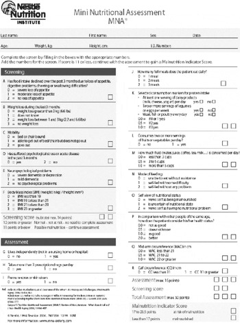 The Mini Nutritional Assessment (MNA) After 20 Years Of Research And ...