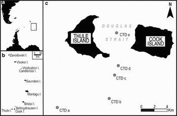 Volcanic features and the hydrological setting of Southern Thule