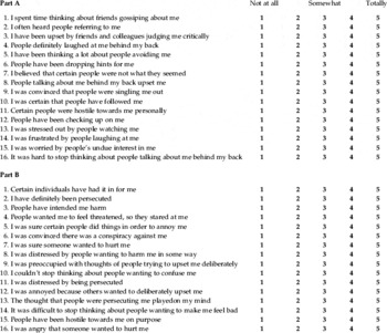 Measuring ideas of persecution and social reference: the Green et al ...