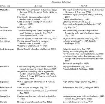 Playful Aggression in Early Childhood Settings Children