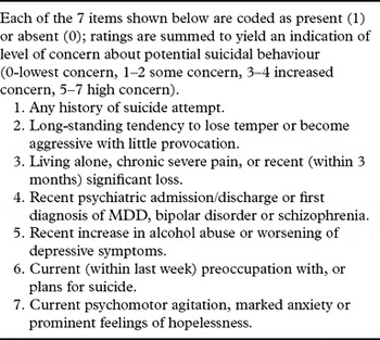 Is the proposed DSM-V Suicide Assessment Dimension suitable for seniors ...