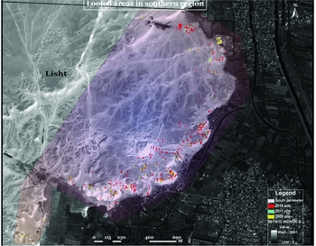 Satellite evidence of archaeological site looting in Egypt 2002