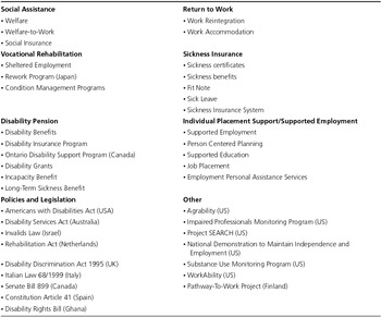 Scoping Review of Work Disability Policies and Programs | International ...