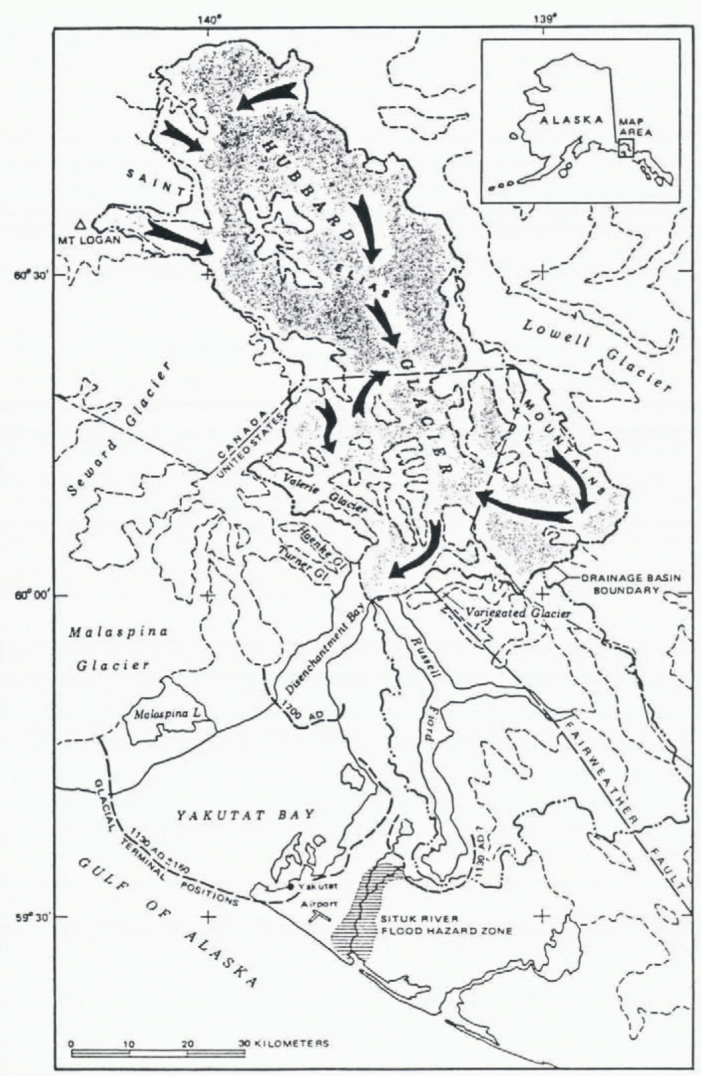 Advance of Hubbard Glacier and 1986 Outburst of Russell Fiord, Alaska