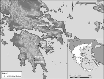 map of mycenaean greek