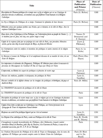 What Is This Monster The Bad Politique Chapter 5 Politics And Politiques In Sixteenth Century France