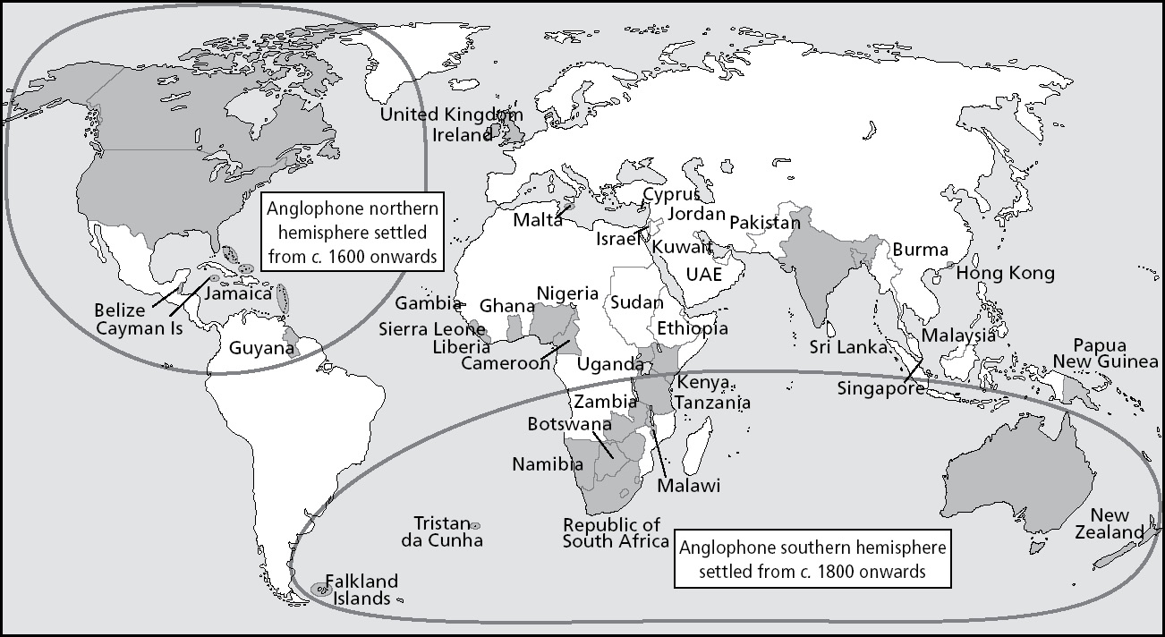 Maps Of Anglophone Countries Standards Of English