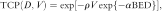 {\rm{TCP}}( {D,V} ) = \exp [ { - \rho V\exp \{ { - \alpha {\rm{BED}}} \}} ]