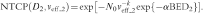 {\rm{NTCP}}( {D_2 ,v_{{\rm{eff\_\_2}}} } ) = \exp [ { - N_0 v_{{\rm{eff\_\_2}}} ^{ - k} \exp \{ { - \alpha {\rm{BED}}_{\rm{2}} } \}} ] .