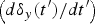 $\left({d{\rm \delta}_y \lpar t^{\prime}\rpar / dt^{\prime}} \right)$