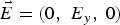 $\vec{E}=\lpar 0\comma \; E_y\comma \; 0\rpar $