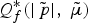$Q_f^{\ast} \lpar \vert \tilde{\,p}\vert\comma \; \tilde{\mu}\rpar$