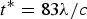 $t^{\ast}=83\lambda/c$