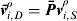 ${\bi \bar v}_{i,D}^\rho = {\bi \bar Pv}_{i,S}^\rho $