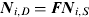 ${\bi N}_{i,D} = {\bi FN}_{i,S} $