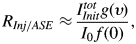 R_{Inj/ASE} \approx {I_{Init}^{tot} g\lpar \upsilon\rpar \over I_0 \,f\lpar 0\rpar }\comma \;