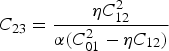 C_{23} = {\eta C_{12}^2 \over \alpha \lpar C_{01}^2 - \eta C_{12}\rpar }