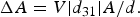 \Delta A = V\vert d_{31} \vert A/d.\eqno\lpar 4\rpar