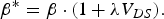\beta ^{\ast} = \beta \cdot \lpar 1+ \lambda V_{DS} \rpar . \eqno\lpar 4\rpar