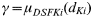 \gamma \equals \mu _{DSFKi} \lpar d_{Ki} \rpar