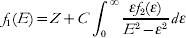 f_{\setnum{1}} \lpar E\rpar \equals Z \plus C\int\nolimits_{\setnum{0}}^{\infty } {{{\varepsilon f_{\setnum{2}} \lpar \varepsilon \rpar } \over {E^{\setnum{2}} \minus \varepsilon ^{\setnum{2}} }}d\varepsilon}
