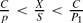 $\frac{C}{p} < \frac{X}{S} < \frac{C}{{P_1}}$