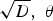$\sqrt D\comma \; \theta $