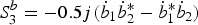 $S_3^b=- 0.5j\lpar \dot{b}_1 \dot{b}_2^{\ast} - \dot{b}_1^{\ast} \dot{b}_2 \rpar $
