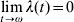 \mathop {\rm lim }\limits_{t \to \omega } \lambda \lpar t\rpar \equals 0