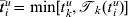 \bar{t}_{i}^{u} \equals \min\! \lsqb t^{u} _{k} \comma {\cal T}_{k} \lpar t_{i}^{u} \rpar \rsqb