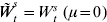 \mathop {\tilde{W}}\nolimits_{t}^{s} \equals W_{t}^{s} {\rm \ \lpar }\mu \equals 0{\rm \rpar }