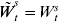 \mathop {\tilde{W}}\nolimits_{t}^{s} \equals W_{t}^{s}